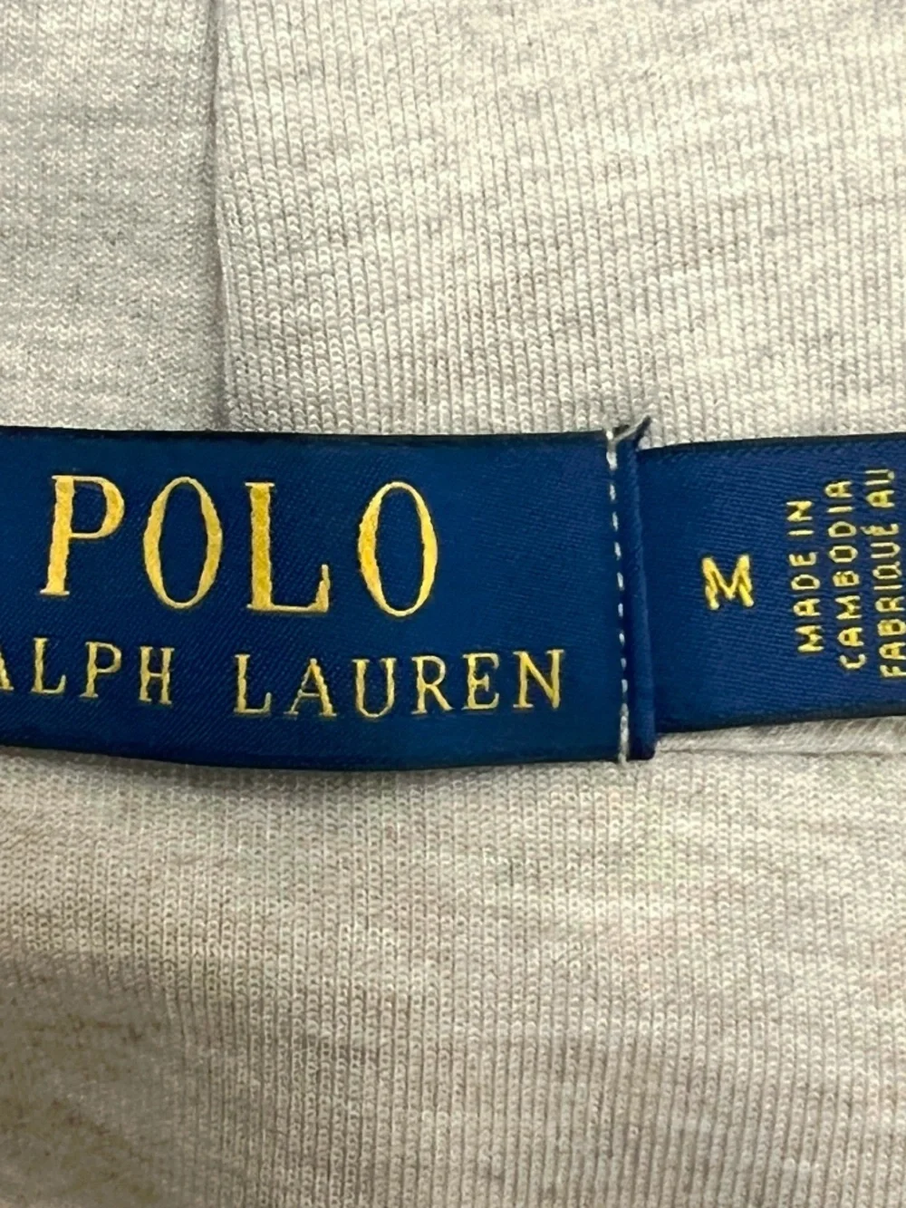 Polo Ralph Lauren Hoodie Men’s Medium M Beige Pullover Fleece Pony Logo Hooded